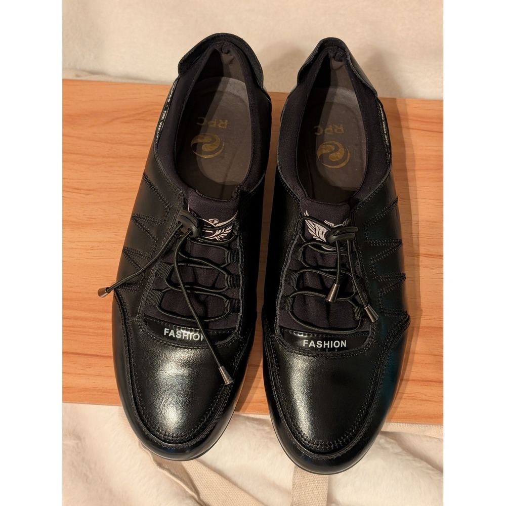 SG Fashion Men's Black Leather Lace Up Casual Driving Shoes Size 8.5  or 9‎ - Picture 4 of 11